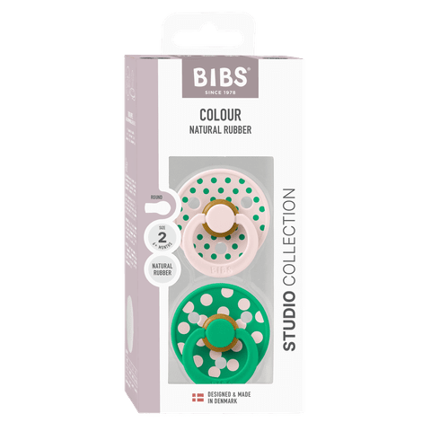STUDIO Colour Pacifiers 2 Pack Polka - Petal/Cactus