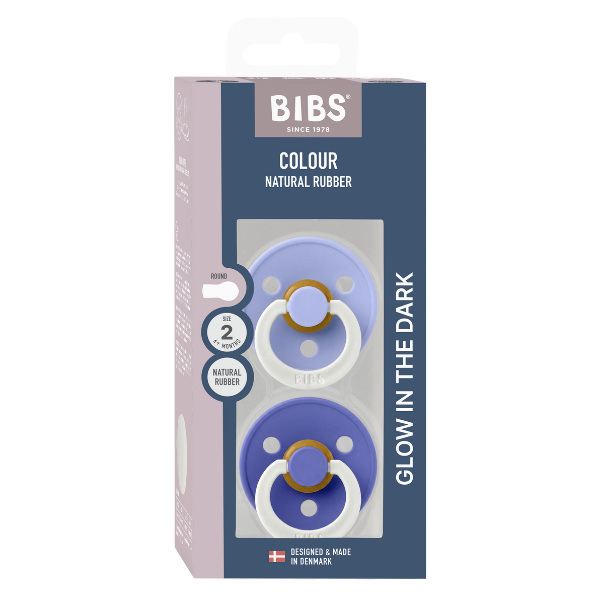 Colour GLOW Pacifiers 2 Pack - Hush/Grape