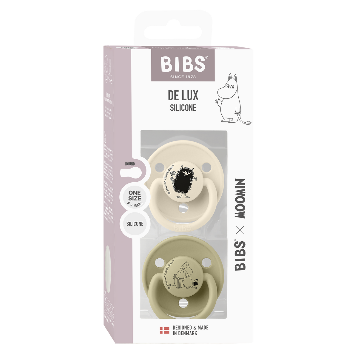 BIBS x Moomin De Lux 2 Pack Stinky - Ivory/Khaki