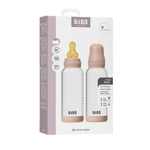 Baby Glass Bottle Set 240ml 2 Pack Latex - Blush