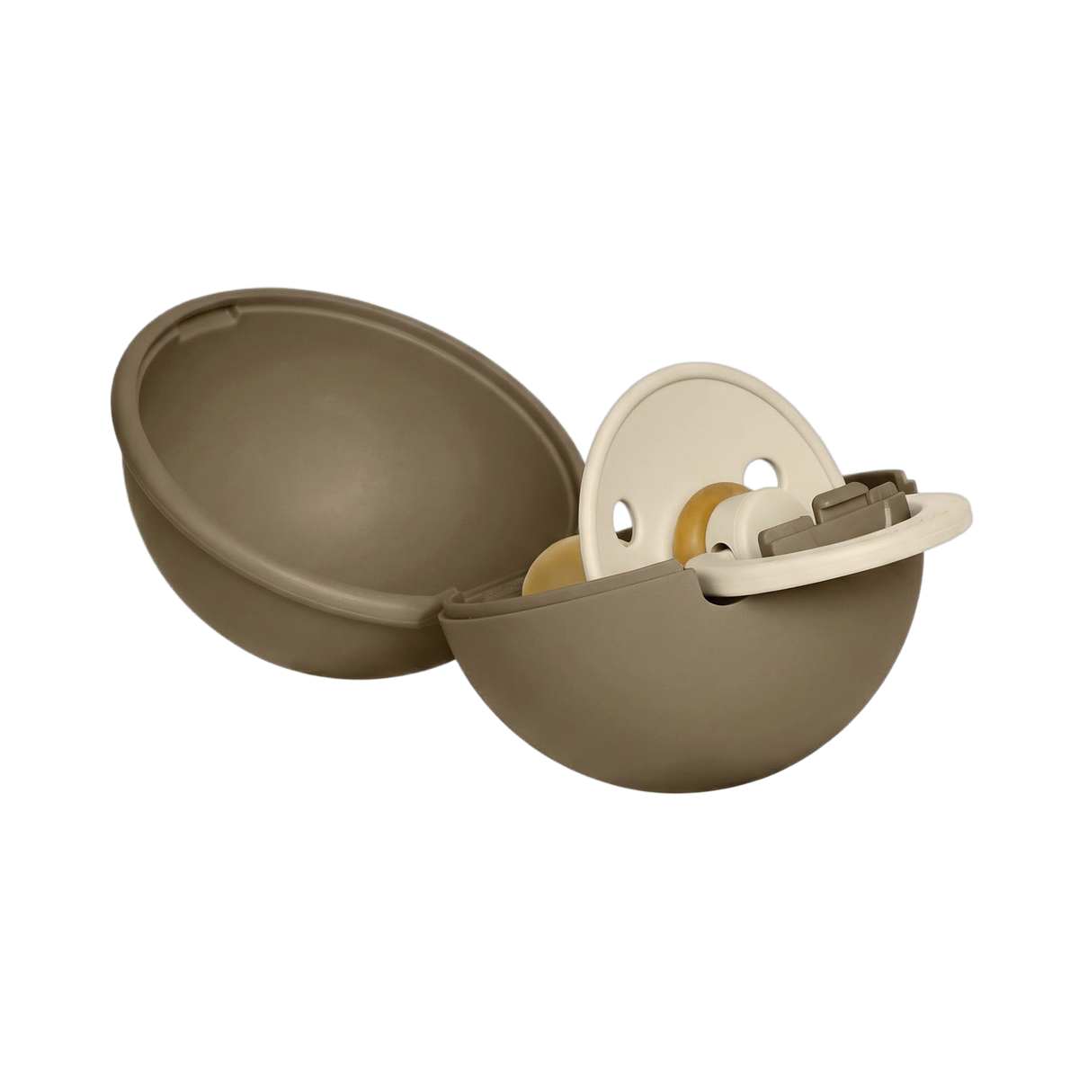 Colour Pacifier And Pacifier Case Mini - Vanilla/Dark Oak