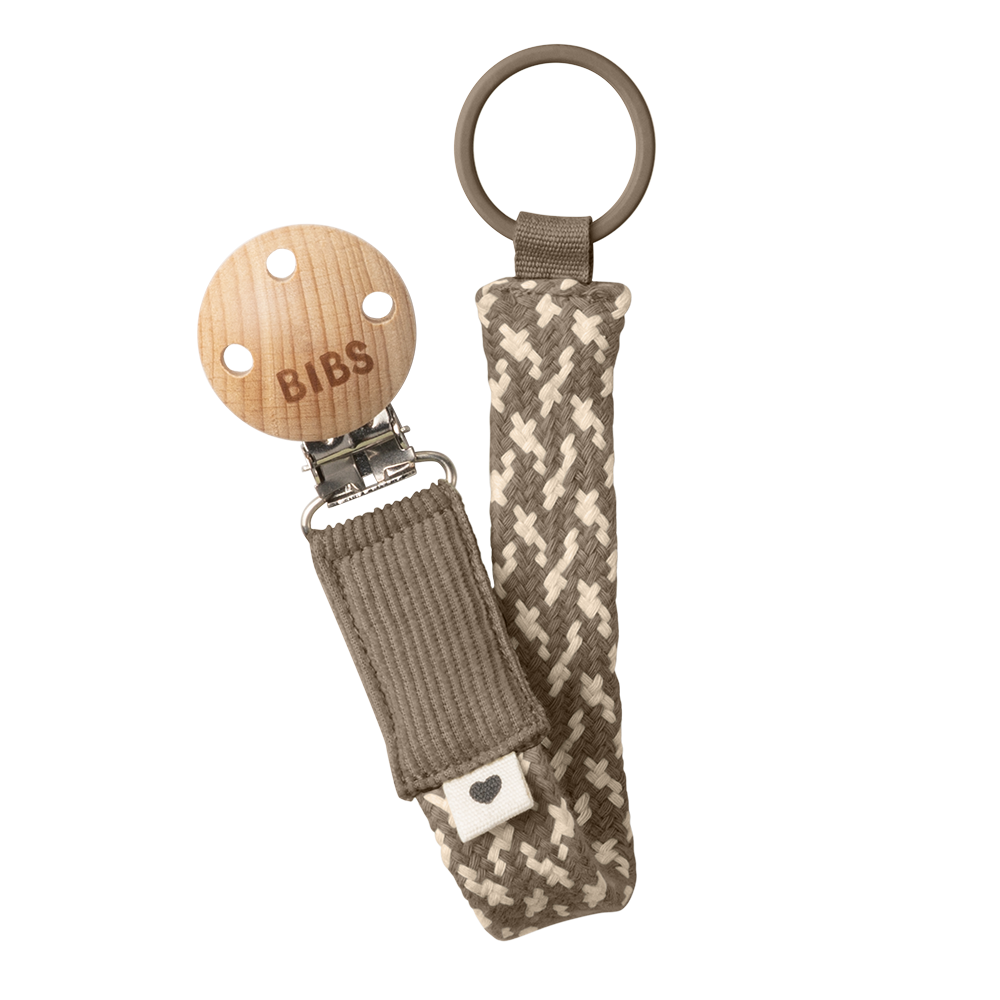 Pacifier Clip Dark Oak/Vanilla