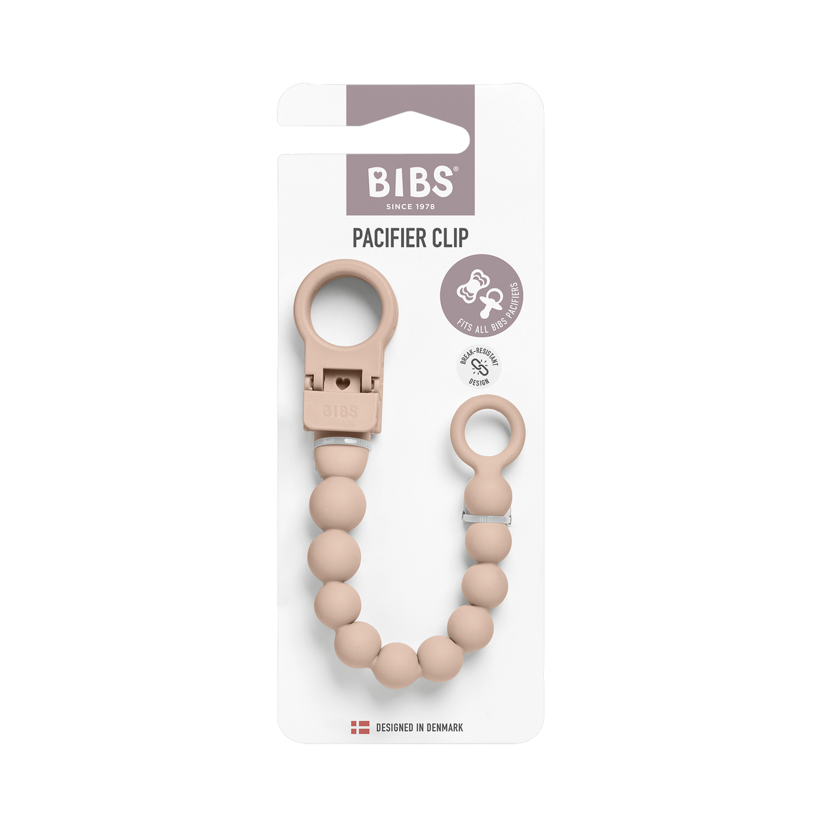 Pacifier Clip Beaded - Blush