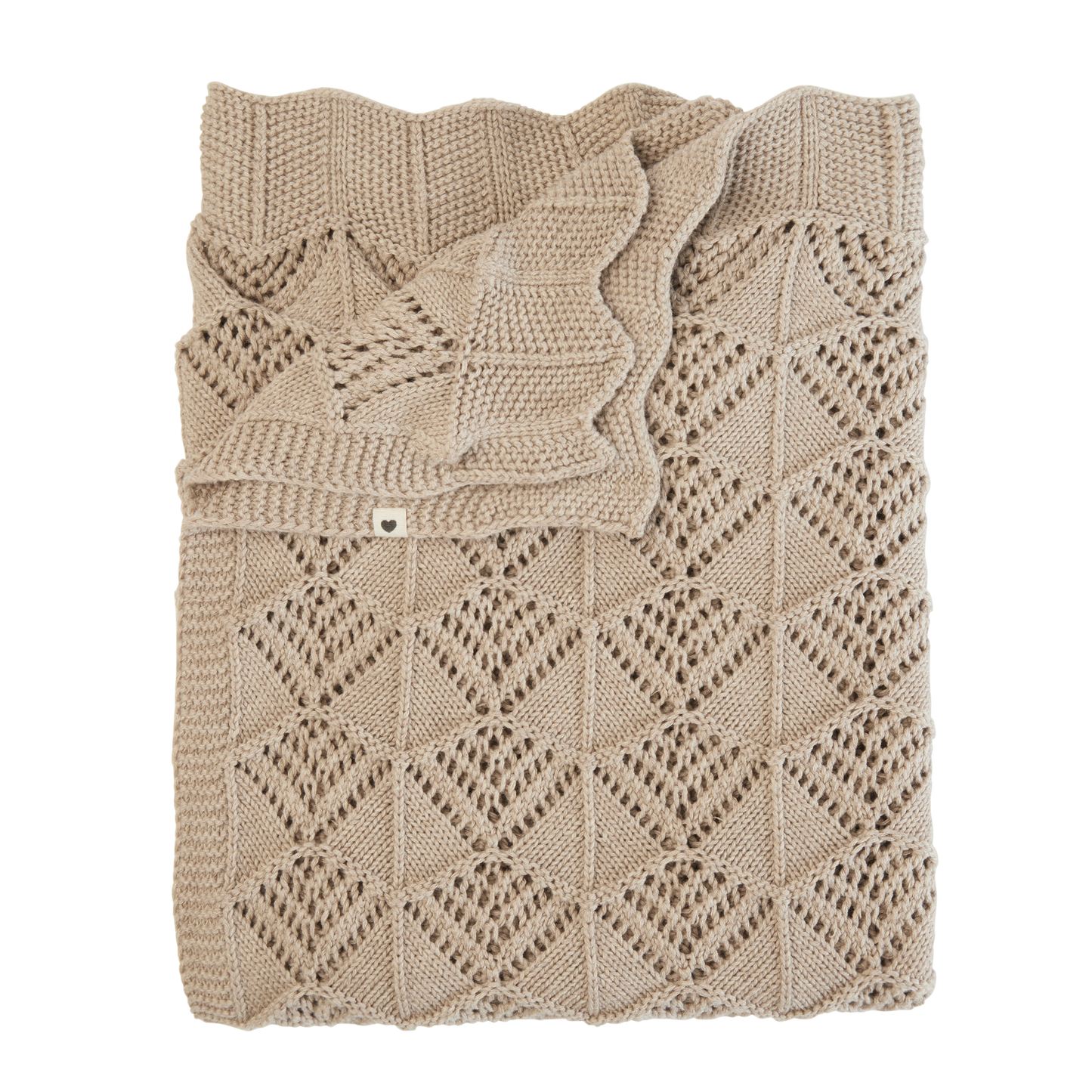 Knitted Blanket Wavy Vanilla