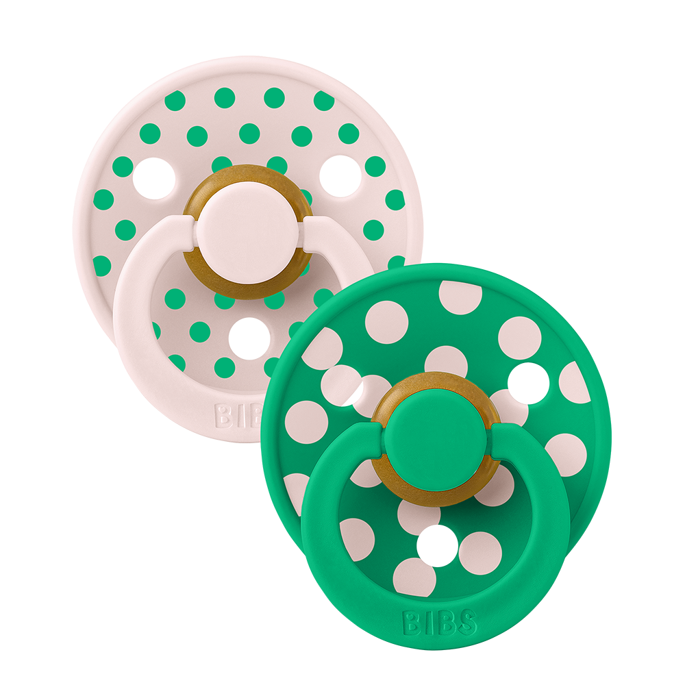 STUDIO Colour Pacifiers 2 Pack Polka - Petal/Cactus