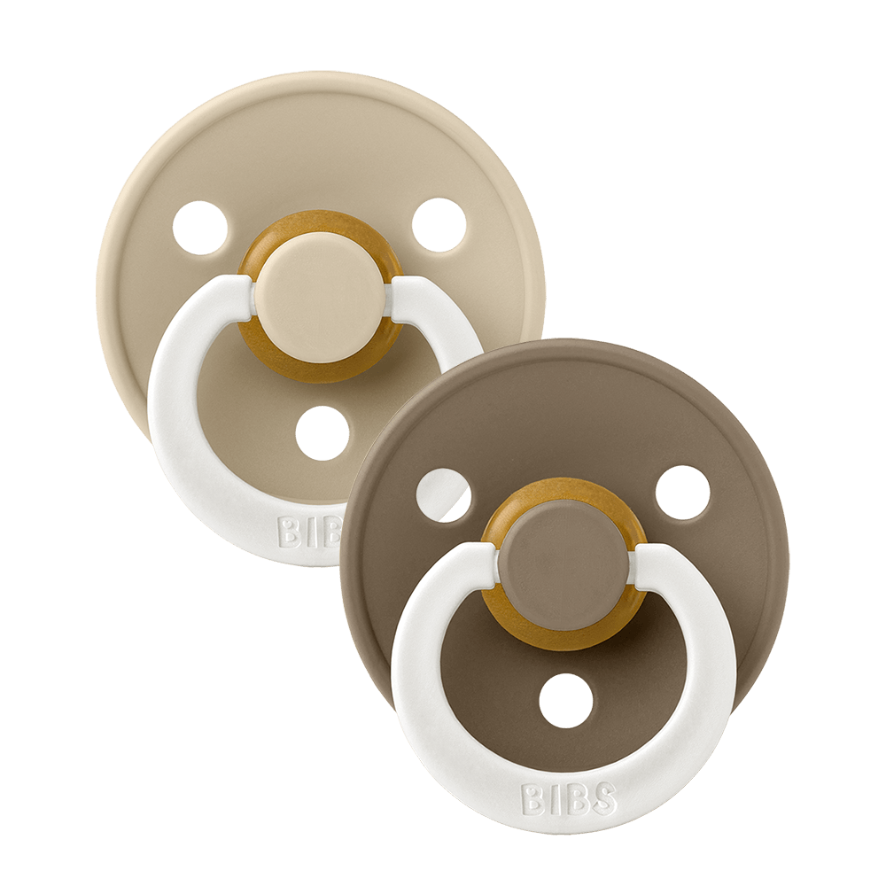 BIBS Colour 2 PACK Vanilla GLOW/Dark Oak GLOW - BIBS EU