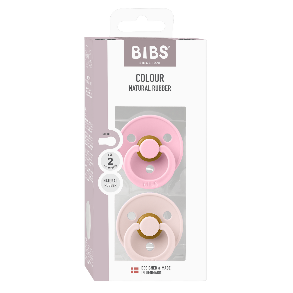 Colour Pacifiers 2 Pack - Petal/Baby Pink