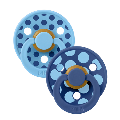 STUDIO Colour Pacifiers 2 Pack Polka - Breeze/Cornflower