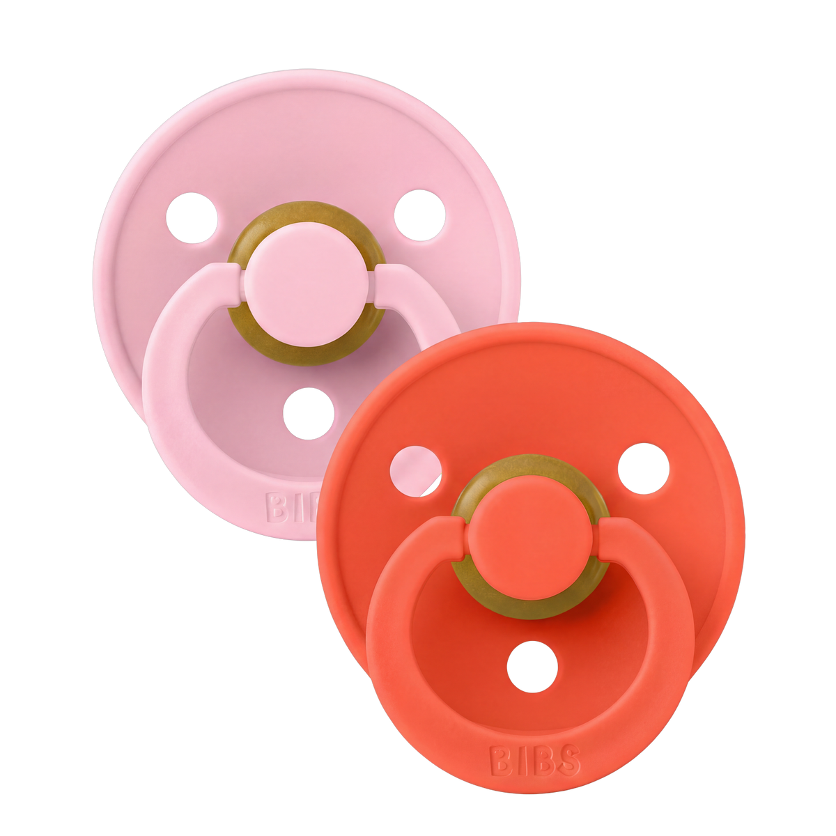 Colour Pacifiers 2 Pack - Baby Pink/Tango