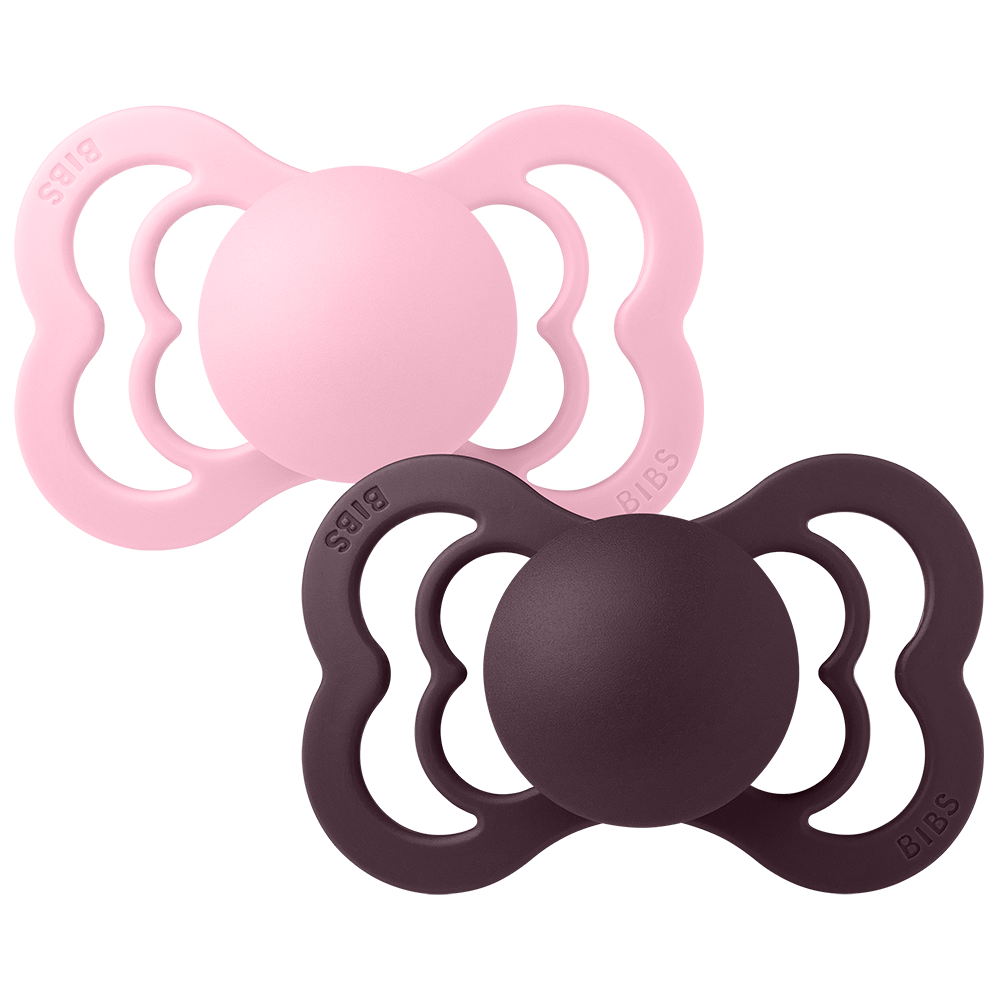 Supreme Pacifiers 2 Pack - Baby Pink/Plum