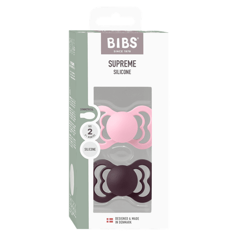 Supreme Pacifiers 2 Pack - Baby Pink/Plum