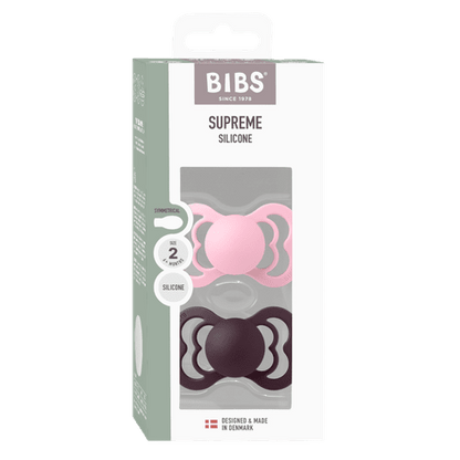Supreme Pacifiers 2 Pack - Baby Pink/Plum