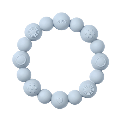 Beaded Teething Ring - Baby Blue
