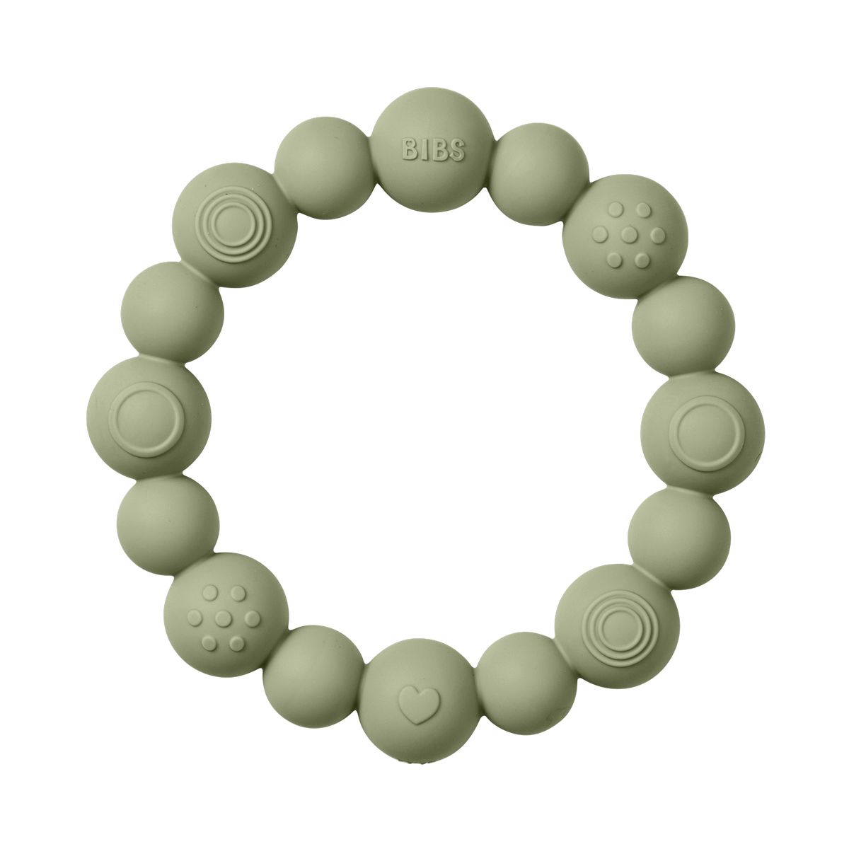 Beaded Teething Ring - Sage