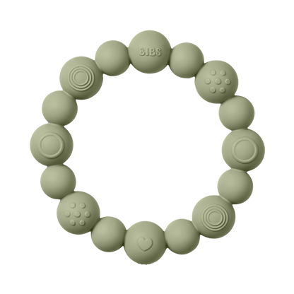 Beaded Teething Ring - Sage