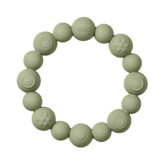 Beaded Teething Ring - Sage