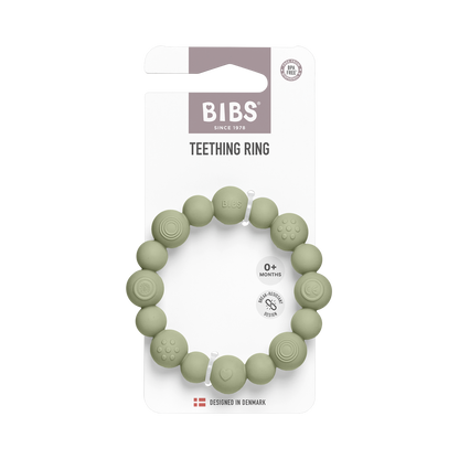 Beaded Teething Ring - Sage