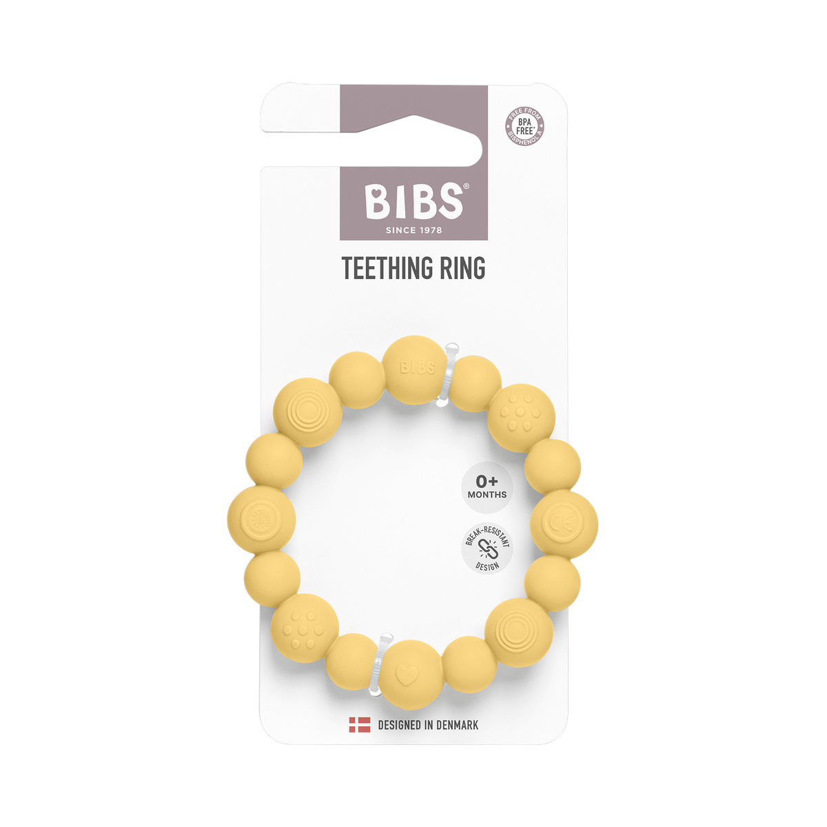 Beaded Teething Ring - Pale Butter