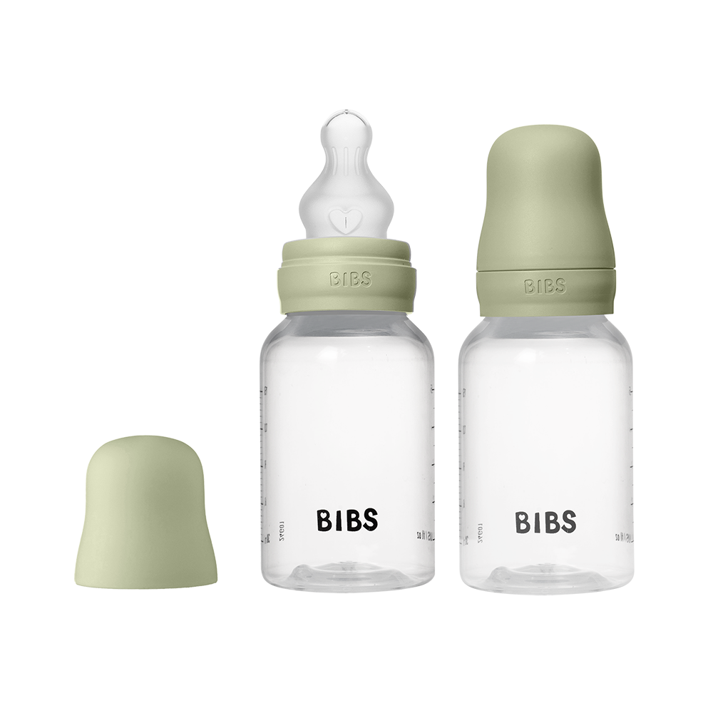 Baby BPA-Free PP Bottle Set 150ml 2 Pack Silicone - Sage - BIBS