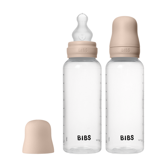 Baby BPA-Free PP Bottle Set 270ml 2 Pack Silicone - Blush - BIBS