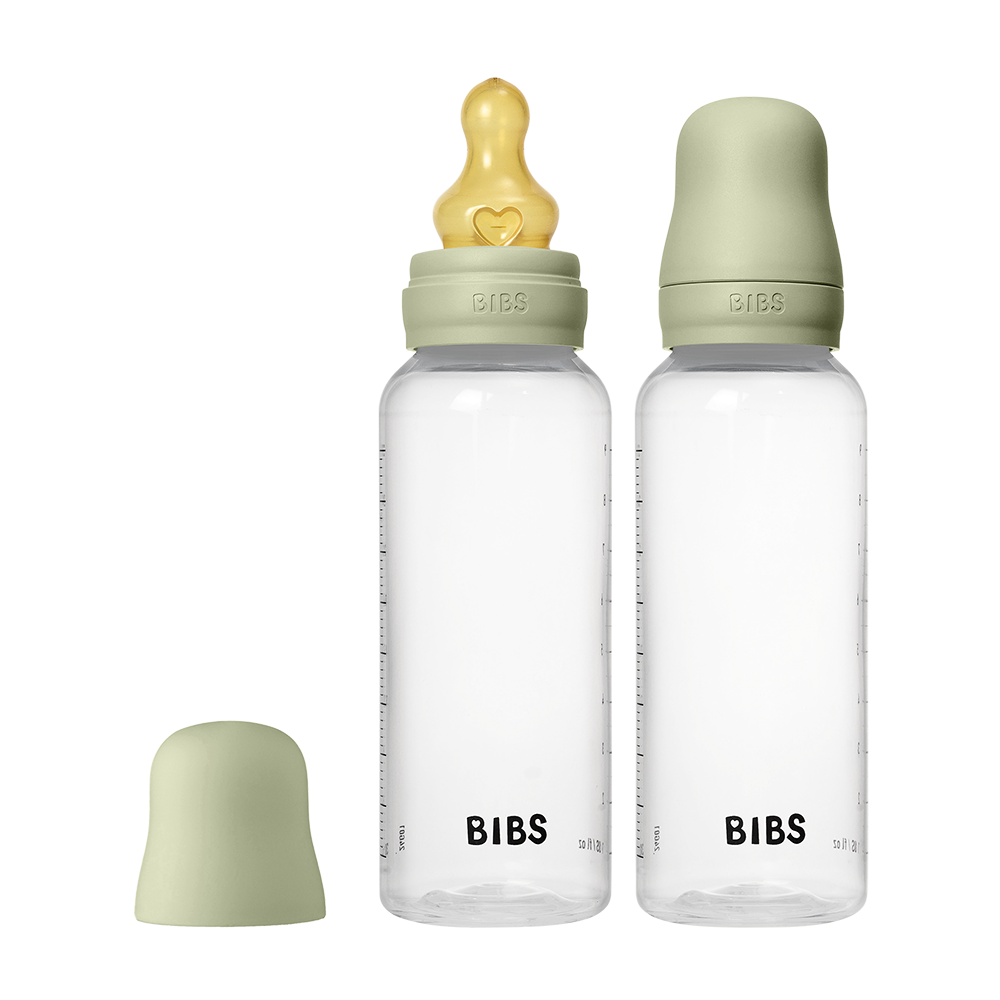 Baby BPA-Free PP Bottle Set 270ml 2 Pack Latex - Sage - BIBS