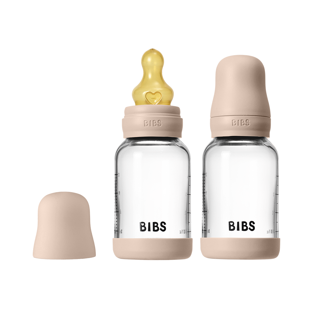 Baby Glass Bottle Set 120ml 2 Pack Latex - Blush - BIBS