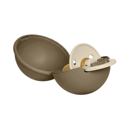 Colour Pacifier And Pacifier Case Mini - Vanilla/Dark Oak