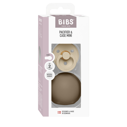 Colour Pacifier And Pacifier Case Mini - Vanilla/Dark Oak