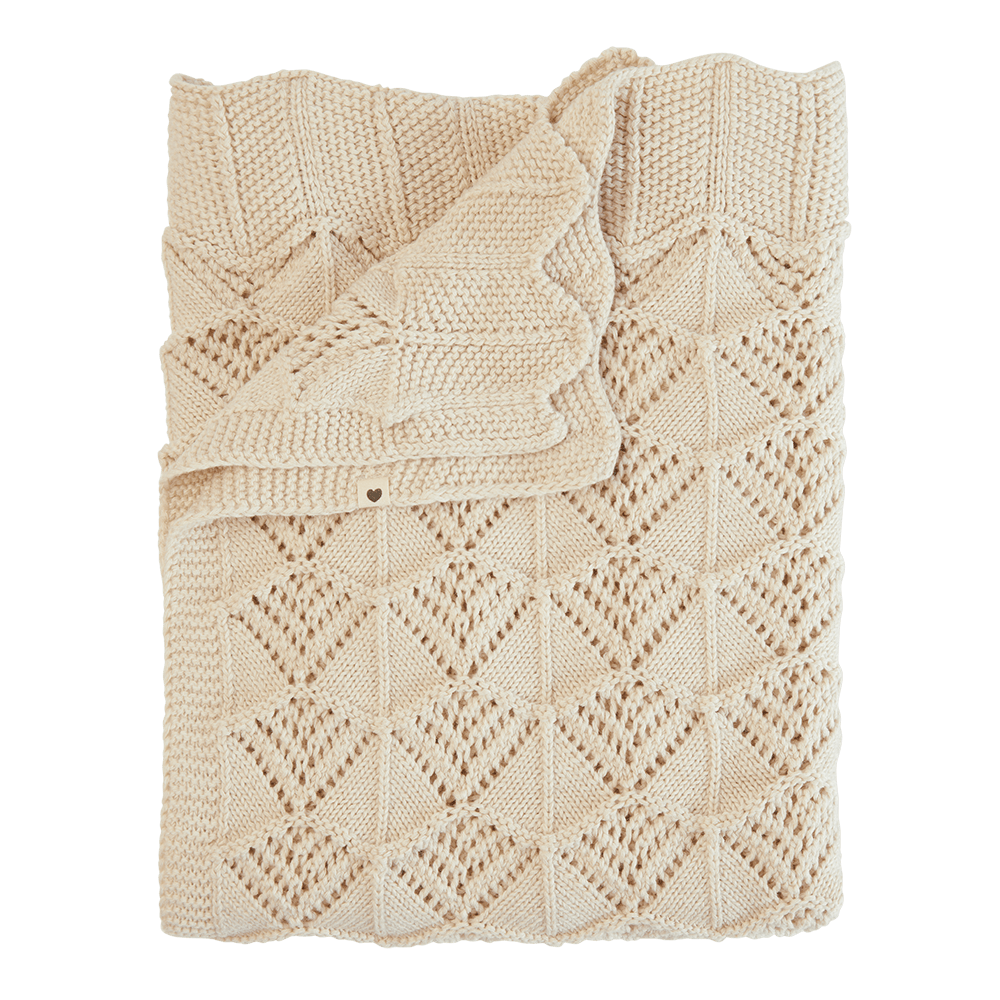Knitted Blanket Wavy - Ivory - BIBS