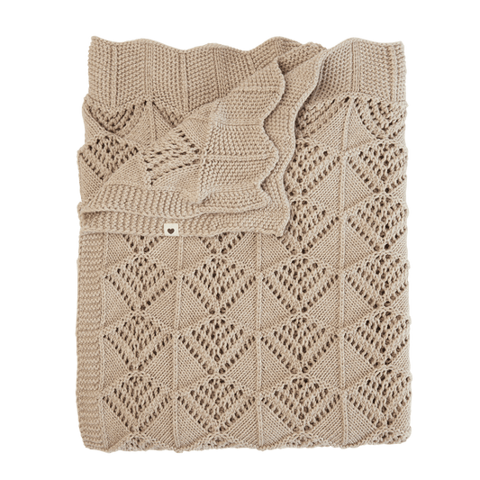 Knitted Blanket Wavy - Vanilla - BIBS