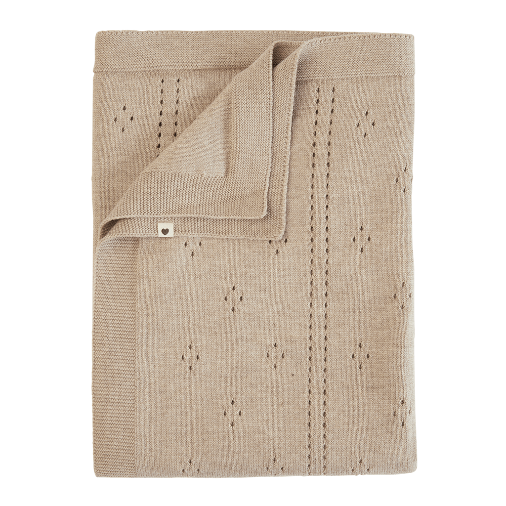 Knitted Blanket Pointelle - Vanilla - BIBS