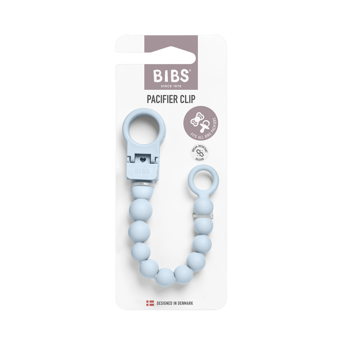Pacifier Clip Beaded - Baby Blue