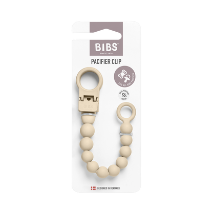 Pacifier Clip Beaded - Vanilla