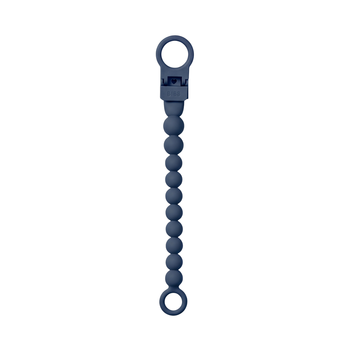 Pacifier Clip Beaded - Steel Blue