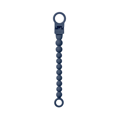 Pacifier Clip Beaded - Steel Blue