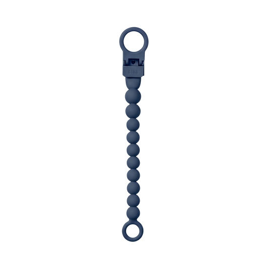 Pacifier Clip Beaded - Steel Blue