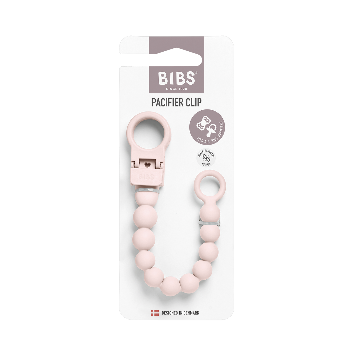 Pacifier Clip Beaded - Petal