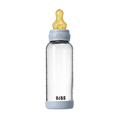 Baby Glass Bottle Set 8oz Latex - Baby Blue