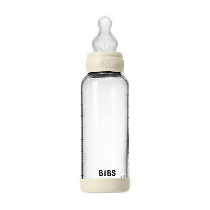 Baby Glass Bottle Set 8oz Silicone - Ivory