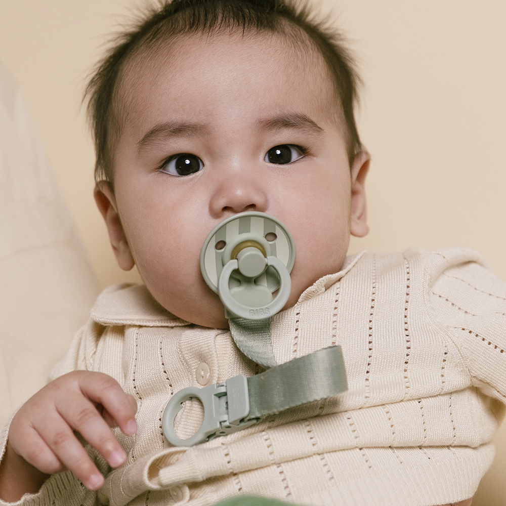 green pacifier and clip giftset