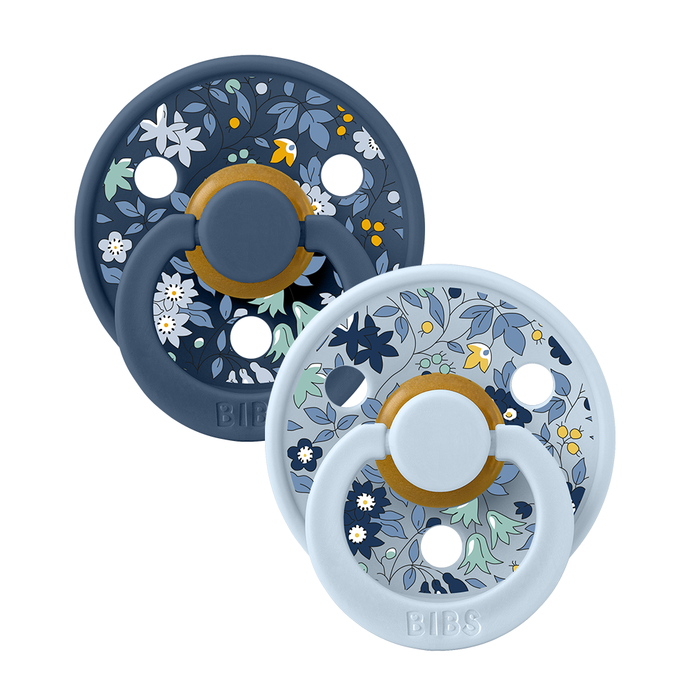 BIBS x LIBERTY Colour 2 Pack Chamomile Lawn - Baby Blue Mix