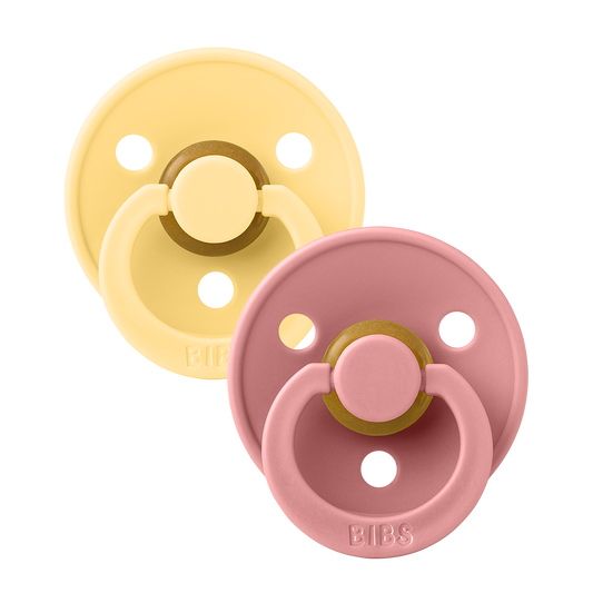 BIBS Colour 2 PACK Latex Pale Butter/Dusty Pink