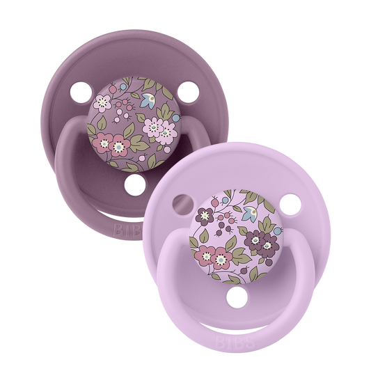 BIBS x LIBERTY De Lux 2 PACK Chamomile Lawn - Mauve Mix