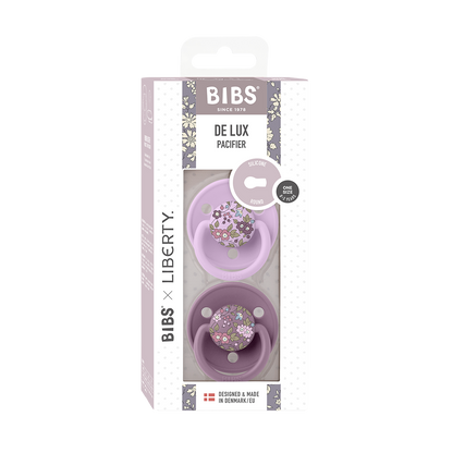 BIBS x LIBERTY De Lux 2 PACK Chamomile Lawn - Mauve Mix