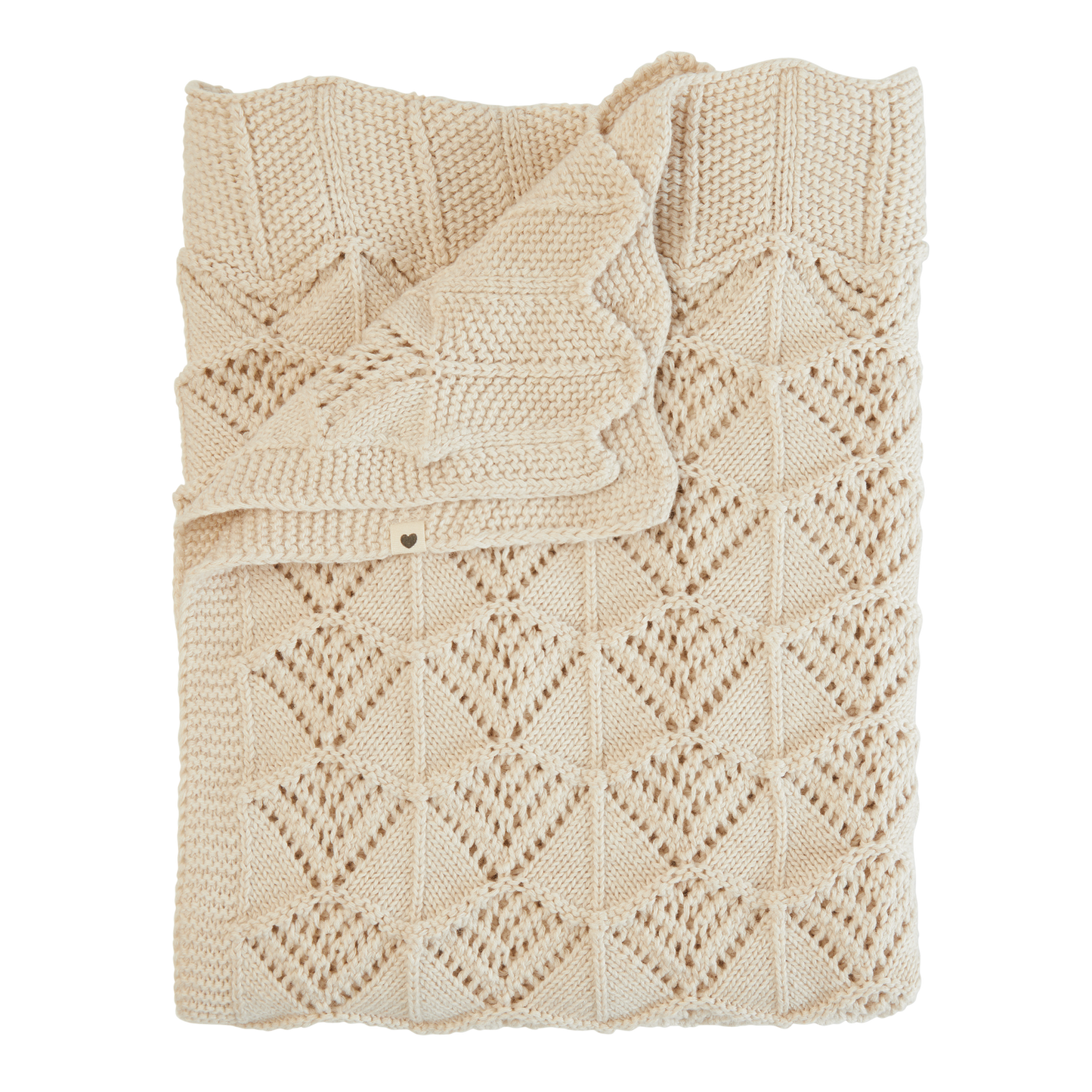 Knitted Blanket Wavy Ivory