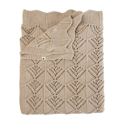 Knitted Blanket Wavy Vanilla