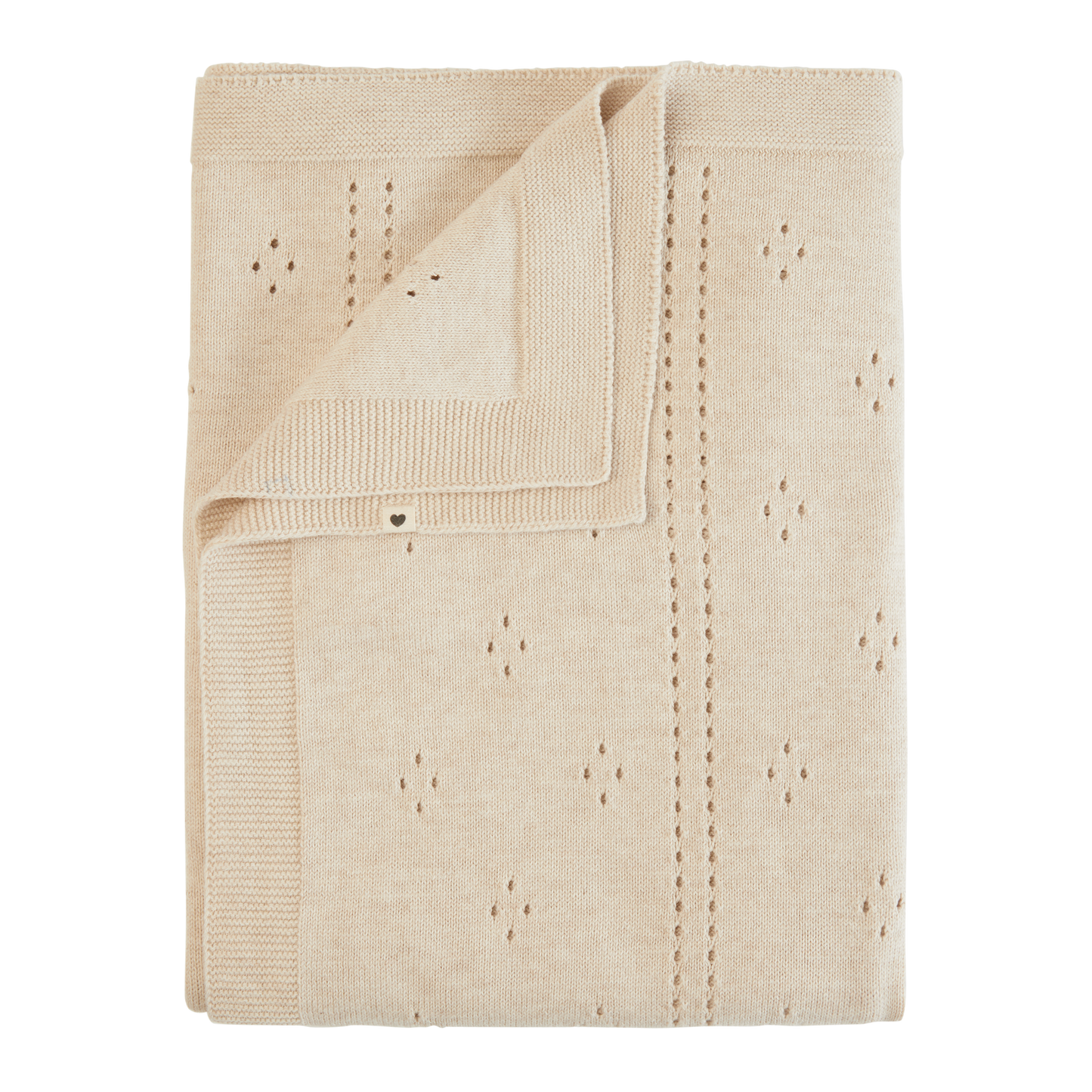 Knitted Blanket Pointelle Ivory