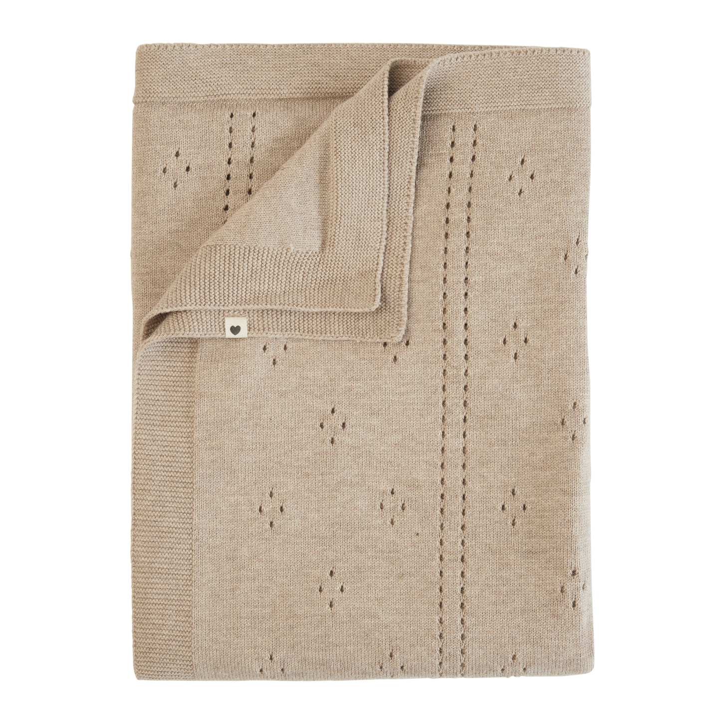 Knitted Blanket Pointelle Vanilla