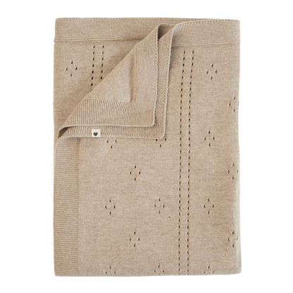 Knitted Blanket Pointelle Vanilla