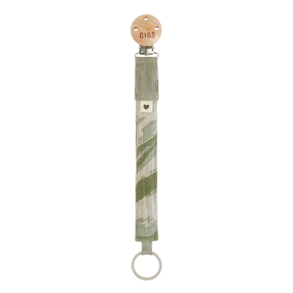 Tie Dye Camo Pacifier Clip Green